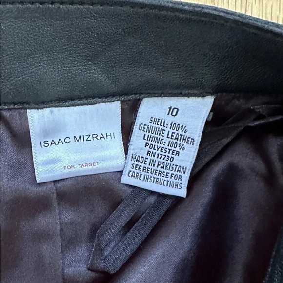 CHIC ISAAC MIZRAHI for TARGET BUTTER SOFT BLACK GENUINE LEATHER PENCIL SKIRT 10 - Picture 3 of 5